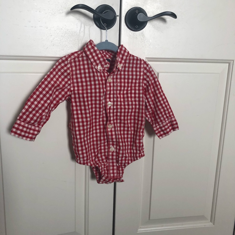 Gap gingham check onesie